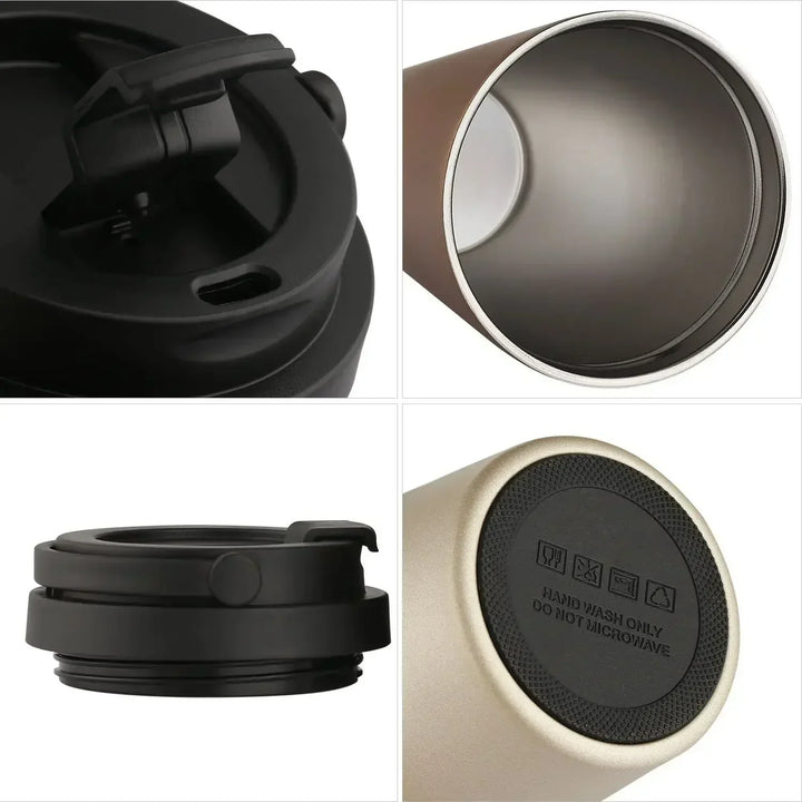 Eco-friendly reusable thermal travel mug, reduces waste while keeping drinks perfectly hot or cold.