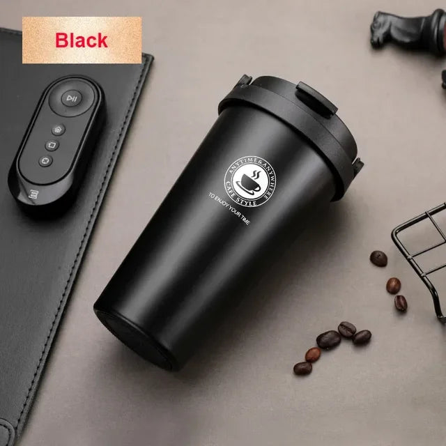 Portable thermal coffee mug, perfect for office, camping, or daily commutes; keeps drinks hot/cold.