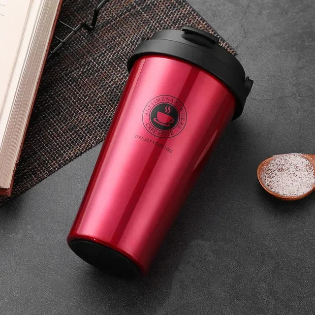 BPA-free portable travel mug, your perfect insulated drinkware companion for hot or cold beverages.