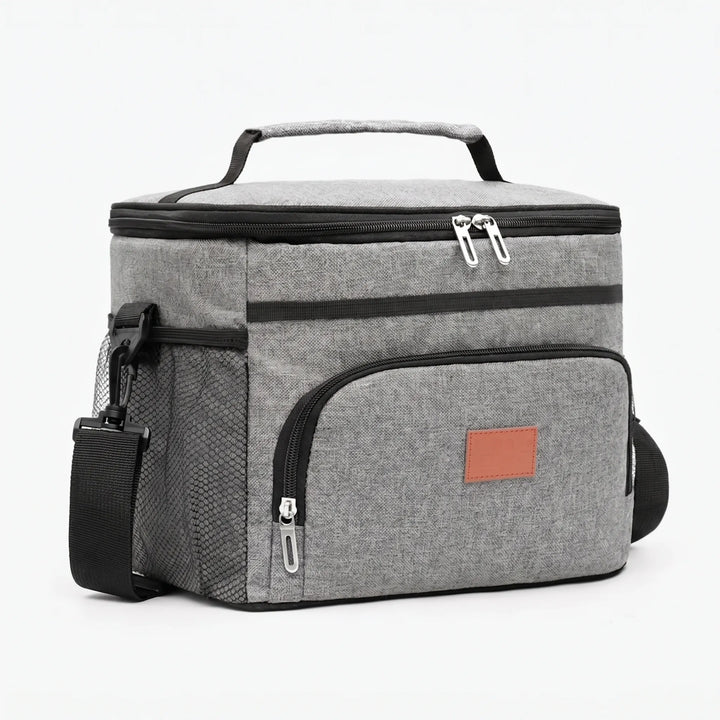 Leak-proof insulated lunch cooler bag. Versatile food storage for picnics, school, work & travel. Unisex.