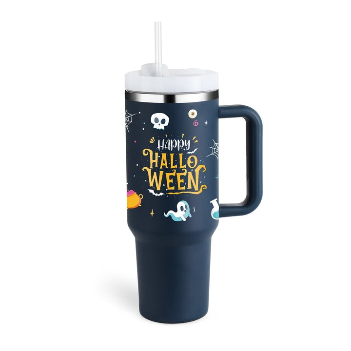High-quality insulated mug with handle & straw for superior temperature retention.