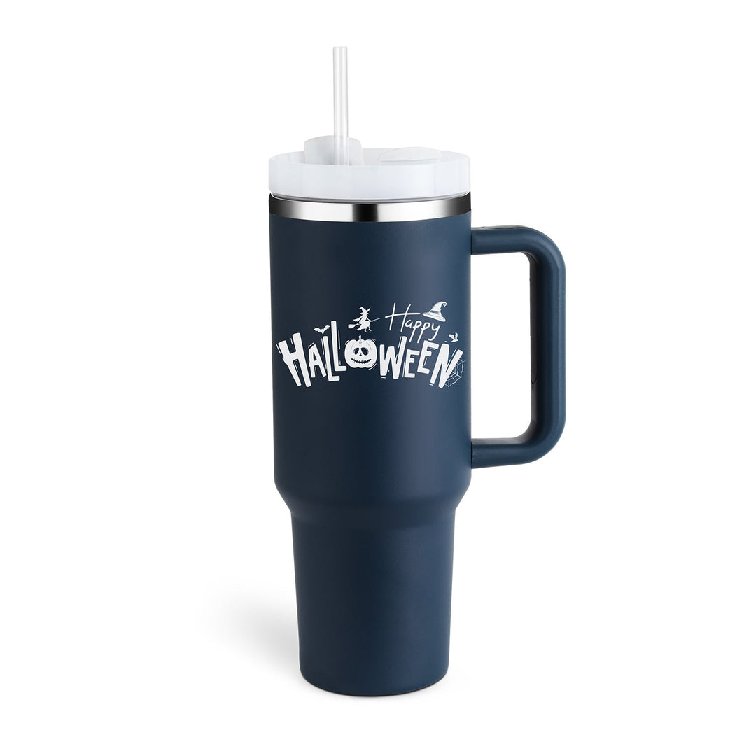 ChillMate insulated coffee travel mug with handle & straw. Enjoy fresh drinks all day.