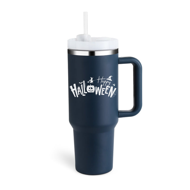 ChillMate insulated coffee travel mug with handle & straw. Enjoy fresh drinks all day.