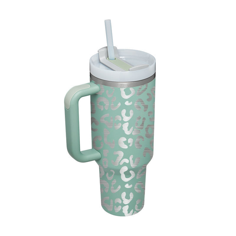 Stylish unisex insulated water bottle/mug with handle & straw. A must-have for daily use.