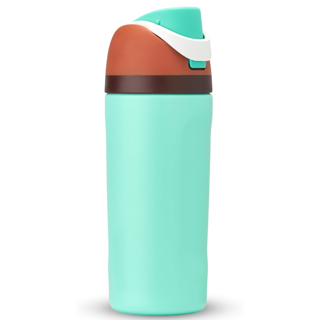 Unisex insulated stainless steel water bottle with straw. Leak-proof, BPA-free for gym hydration.
