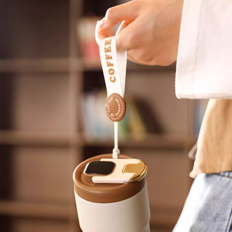 Smart Vacuum Flask: Insulated coffee/tea mug with digital temperature display. Perfect for hot drinks on the go.