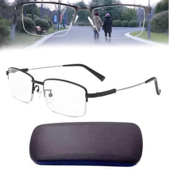 Daily use progressive reading glasses, unisex, featuring flexible frame & multifocal lenses for optimal vision correction.