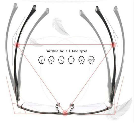 Lightweight progressive reading glasses with flexible frame, multifocal lenses for vision correction & comfortable daily wear.