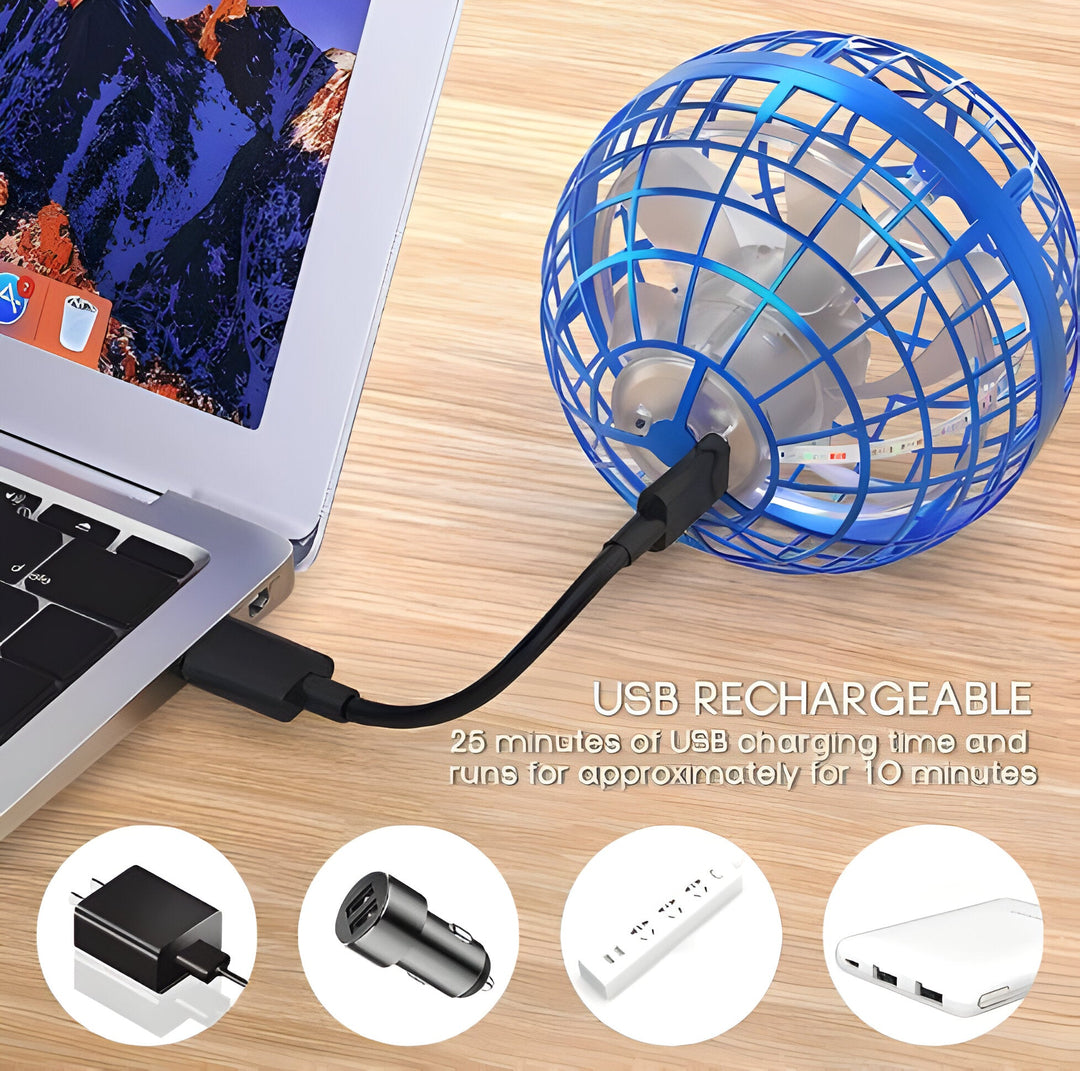 Light-up Cosmic Globe Flying Orb, an interactive spinner toy for dynamic indoor and outdoor game play fun.