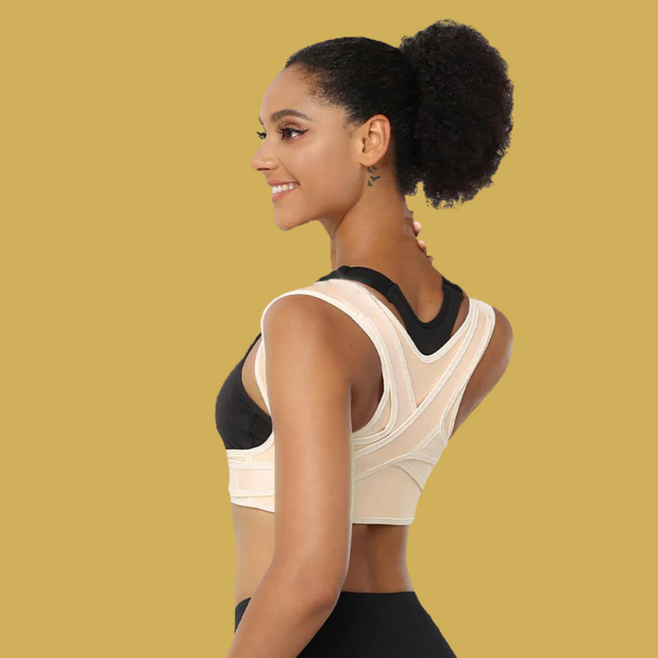 Unisex invisible posture corrector for discreet back support & spinal alignment. Comfortable shoulder brace.