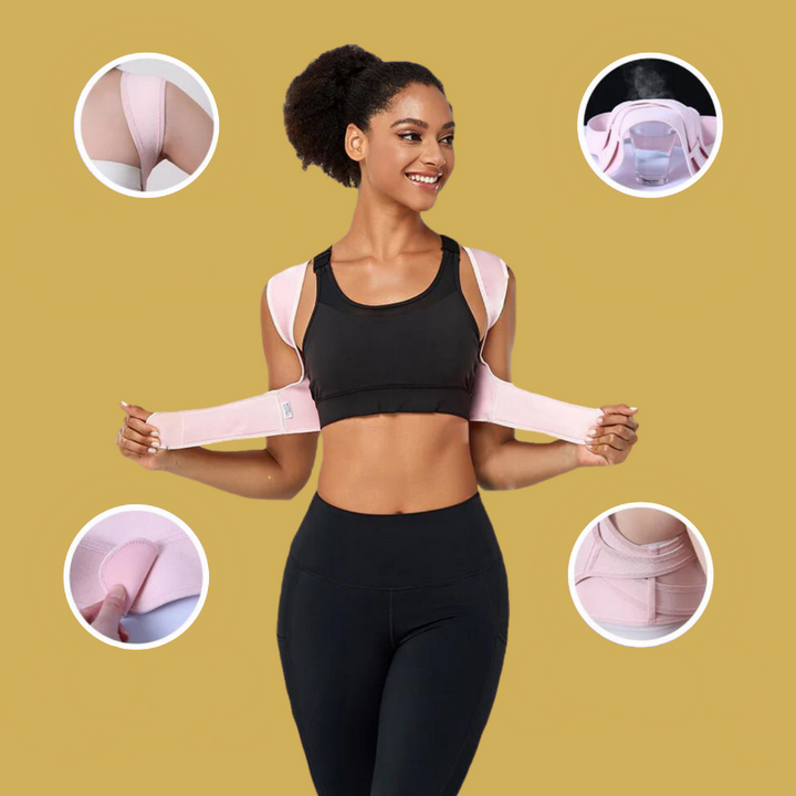 Close-up of the breathable, comfortable fabric of the unisex invisible posture corrector & shoulder brace.