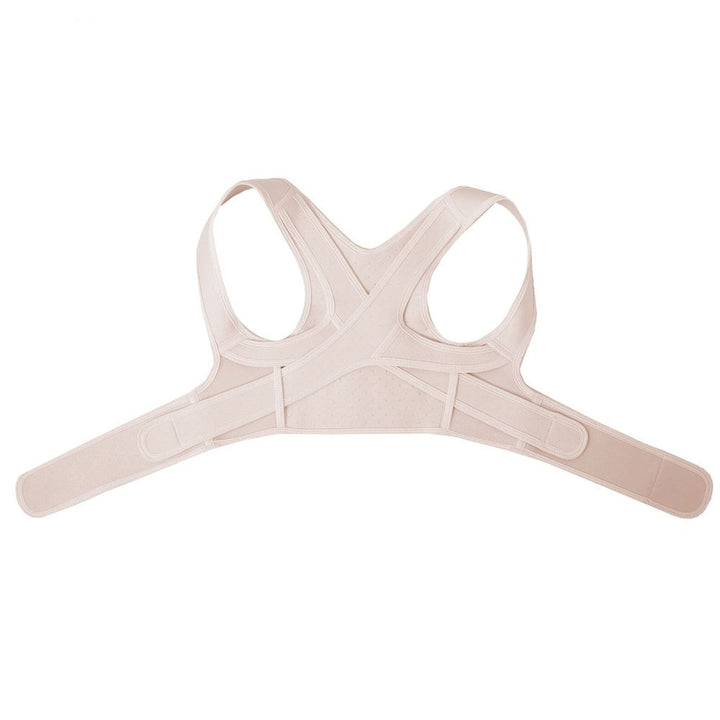 Adjustable unisex posture corrector showing straps for customized fit, offering invisible back & shoulder support.