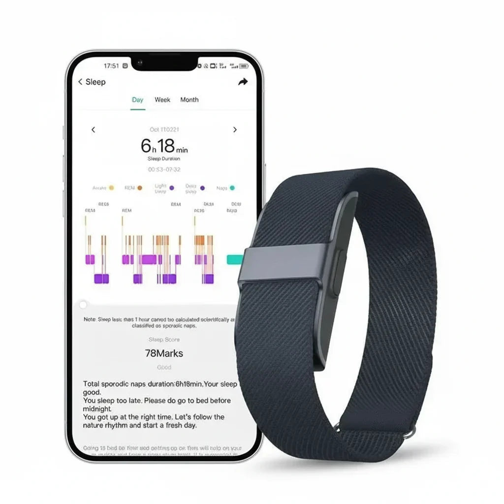Close-up of a unisex IP68 smartwatch screen showing real-time heart rate and O2 saturation.