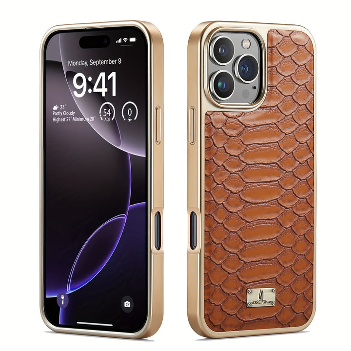 Luxury python feel iPhone case. A sleek, protective phone cover and stylish unisex accessory for everyday tech.