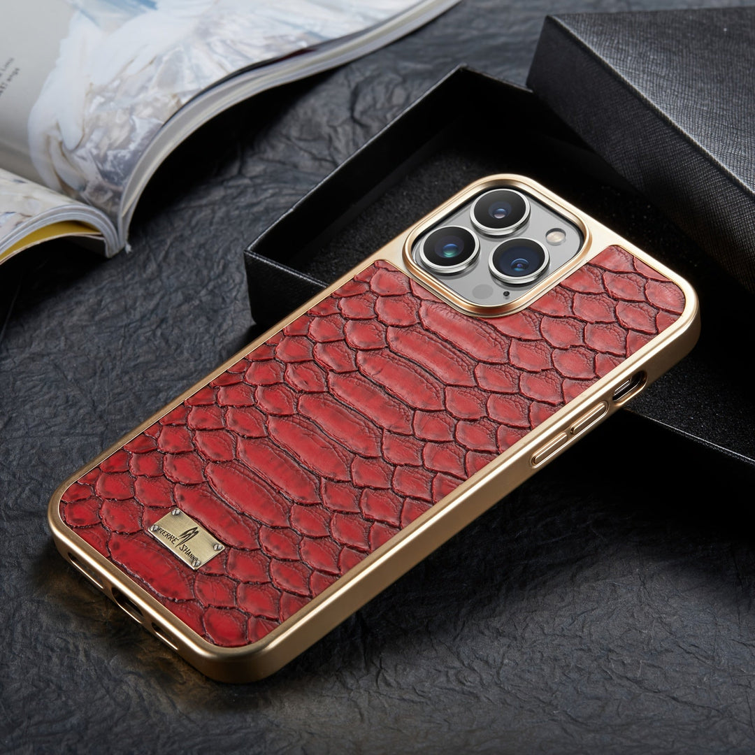 Unisex python skin textured iPhone case. A fashionable & protective phone cover for your tech accessory needs.