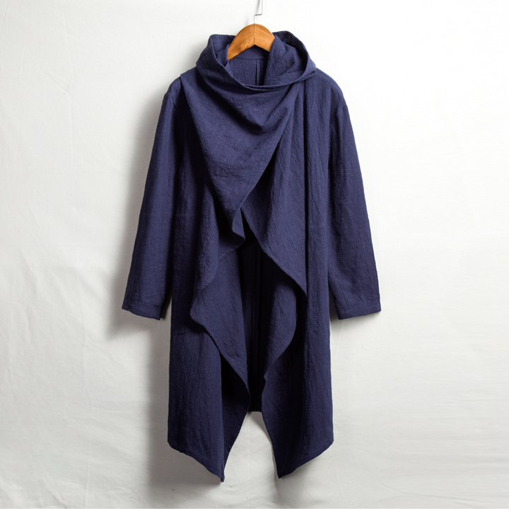 Comfortable unisex linen blend cloak, Japanese style, lightweight & flowy, perfect for any season.