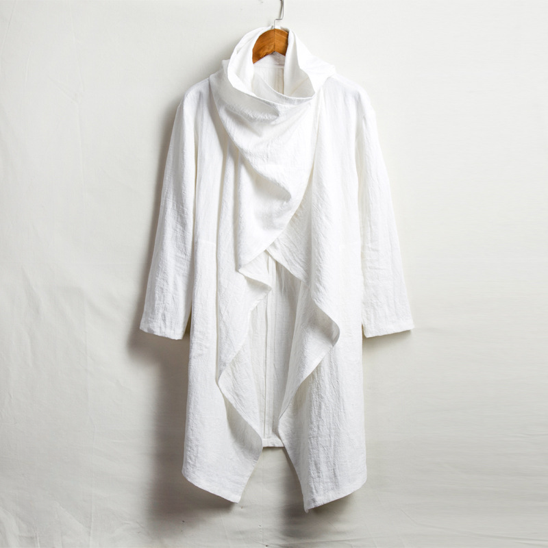 Unisex linen blend cloak, inspired by Japanese style, lightweight, flowy, and easy to layer.