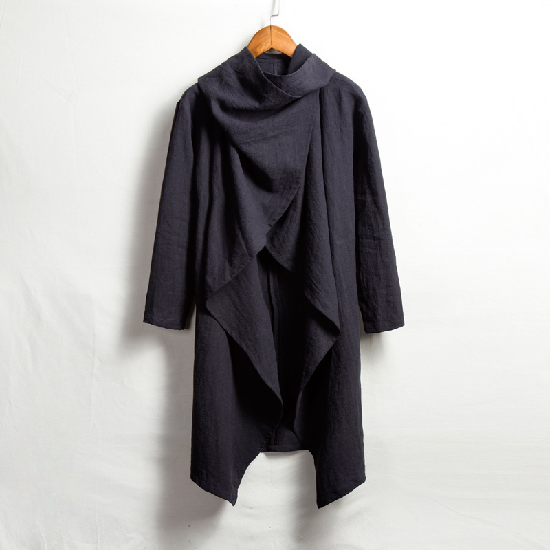 Lightweight flowy unisex cloak, Japanese style linen blend, perfect for relaxed, comfortable layering.