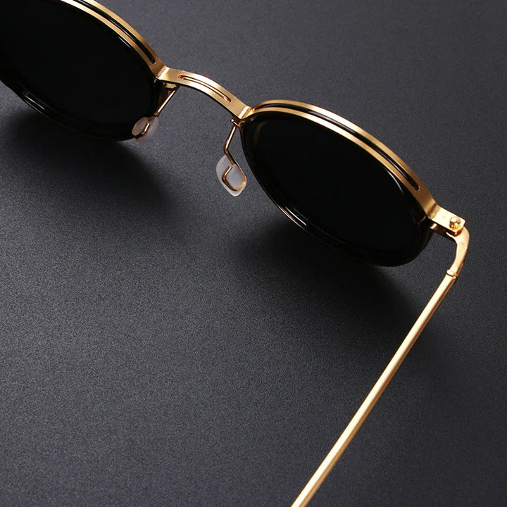 Unisex Jetset polarized sunglasses; elegant metal frame eyewear providing UV protection & glare reduction.