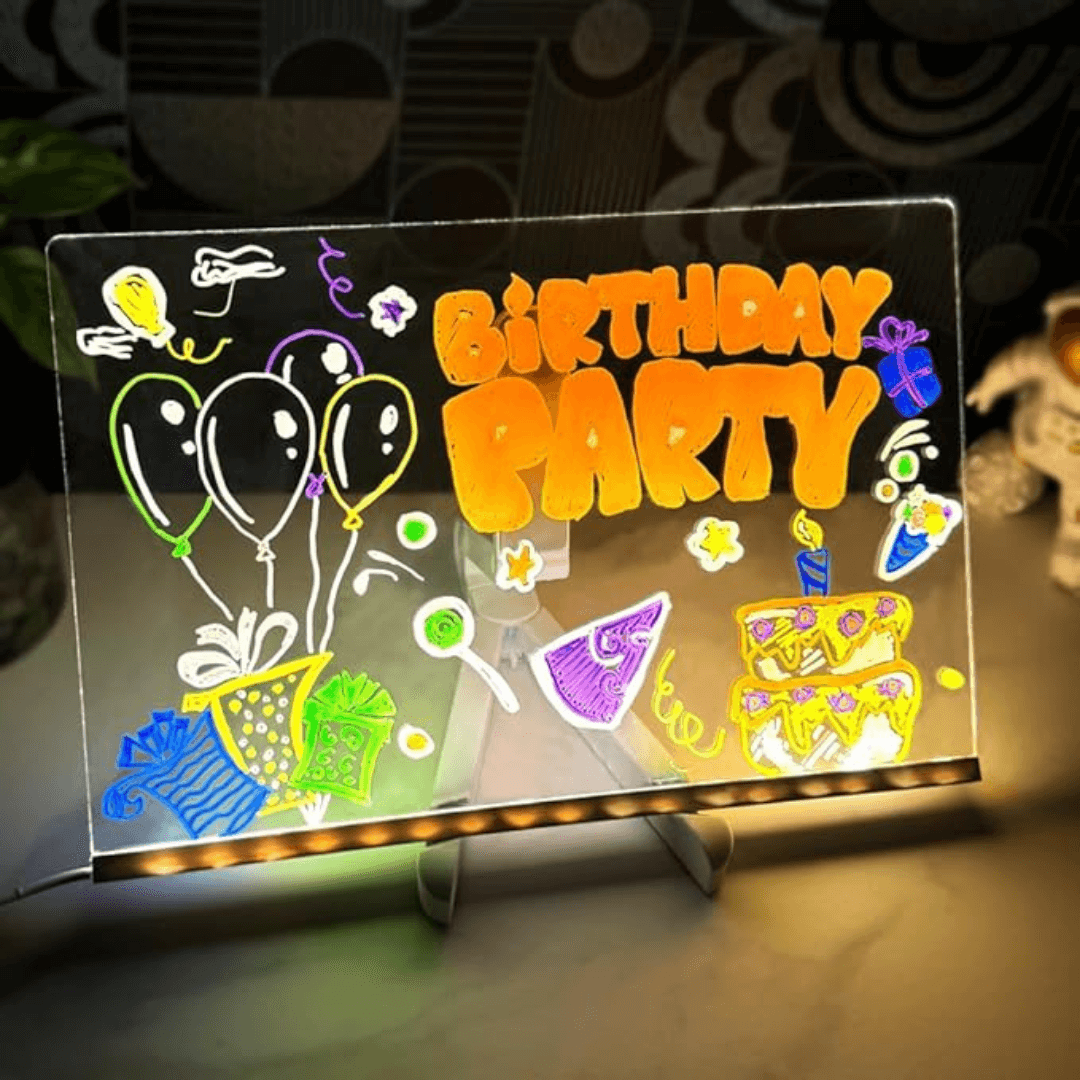 Unisex kids LuminaPlay LED drawing board set with light-up pen for creative art