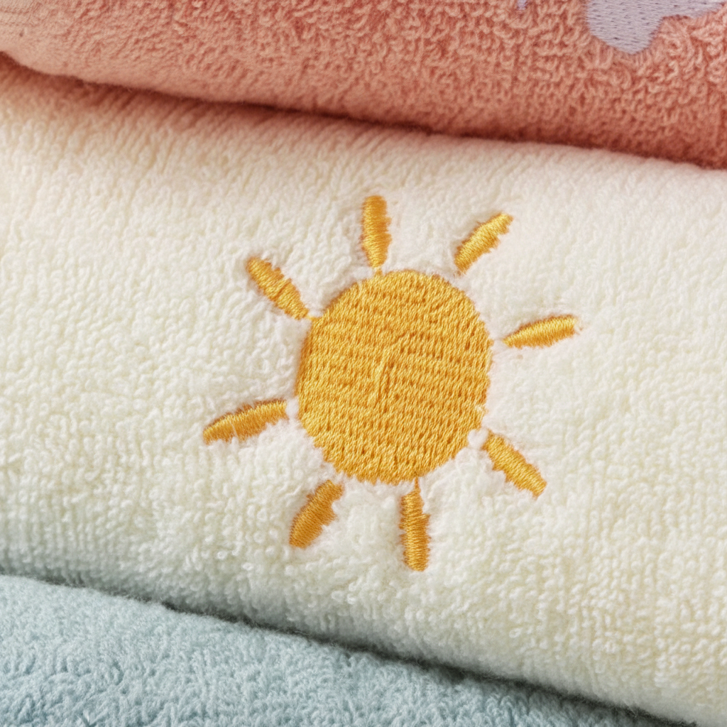 Assorted soft cotton kids' washcloths, a 4-pack set for gentle bath and hygiene