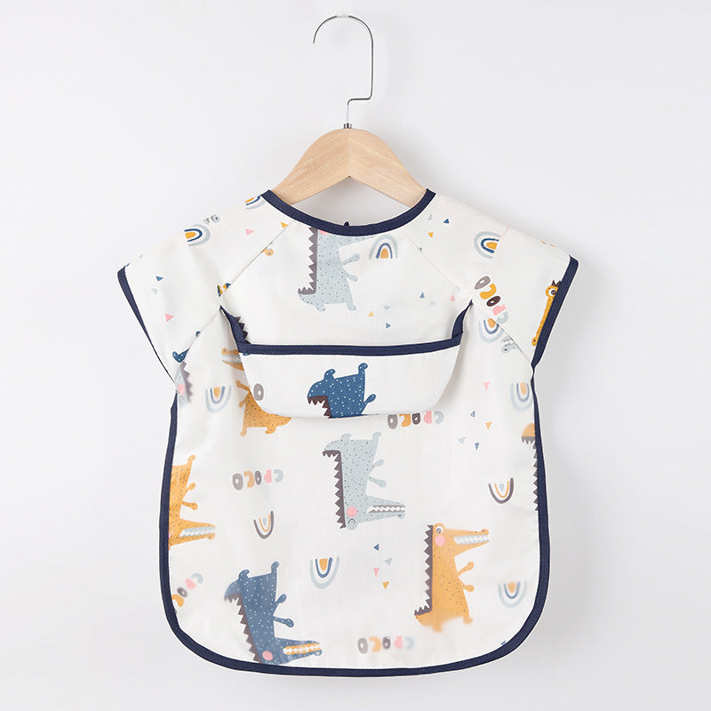 Unisex toddler gear: durable waterproof apron with handy pockets for art supplies or food crumbs.