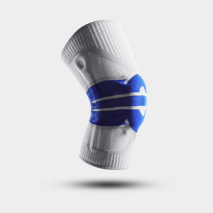 Sports knee brace for athletic support, aiding injury prevention & providing comfortable joint stability.