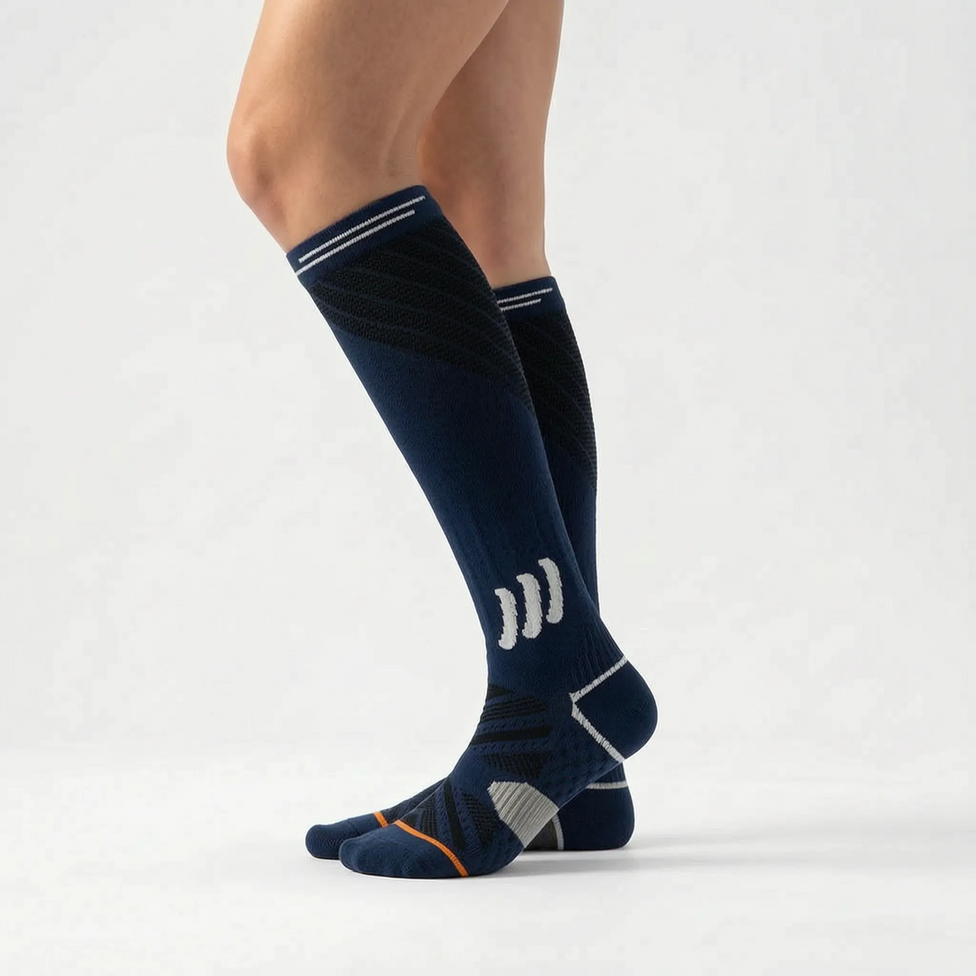 Everyday wear unisex knee-high compression socks. Offers comfortable support & circulation for daily activities.