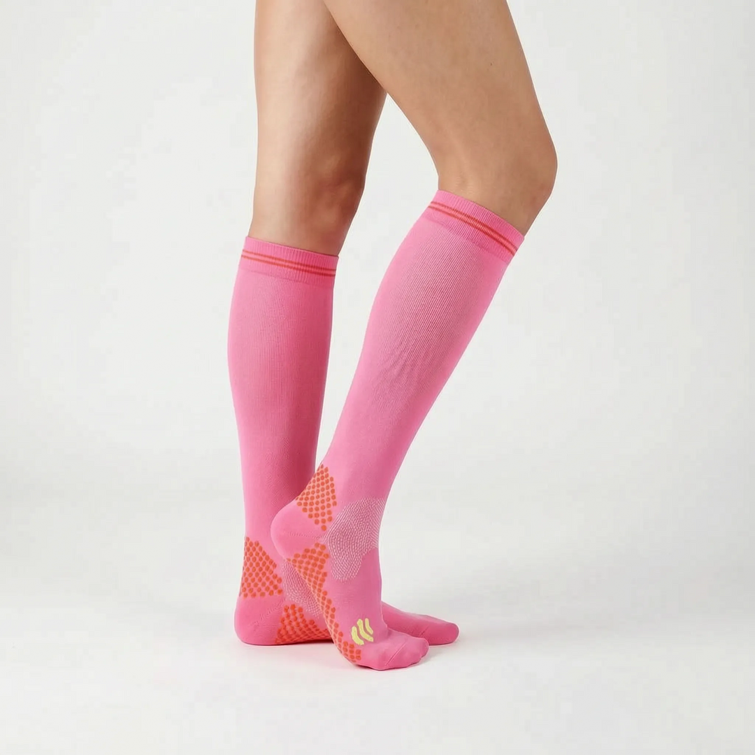 Durable unisex knee-high compression socks, essential fitness apparel for optimal leg support.