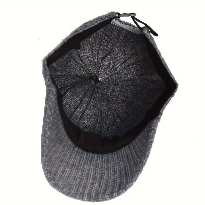 Cozy knitted unisex baseball cap. Warm, adjustable fall & winter hat for everyday casual outdoor wear.