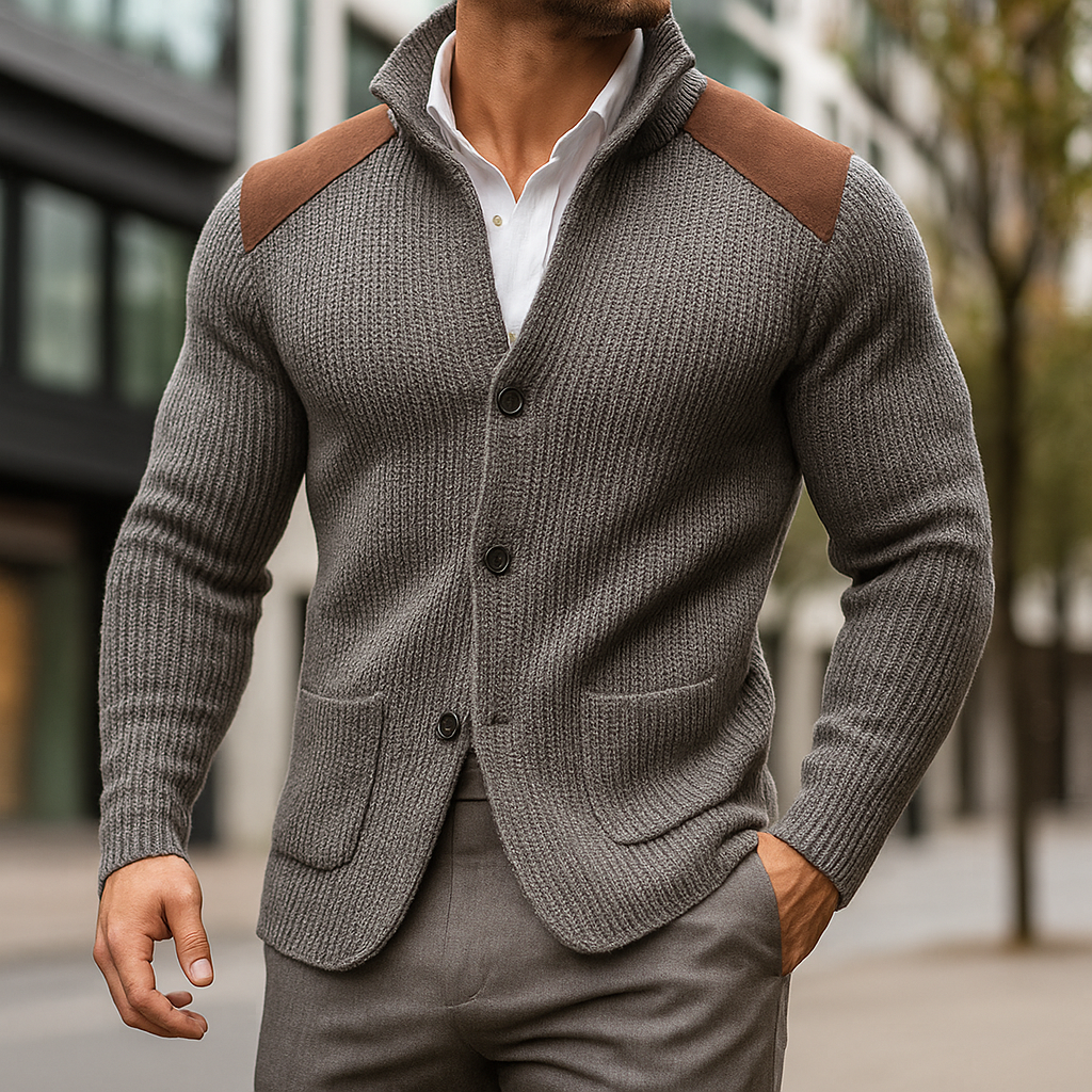 Unisex knitted cardigan, open front, long sleeve. Cozy comfort & refined style, perfect for everyday layering.