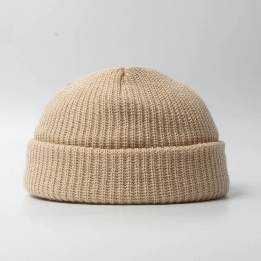 Unisex knitted cotton blend skull cap beanie for ultimate warmth & style.