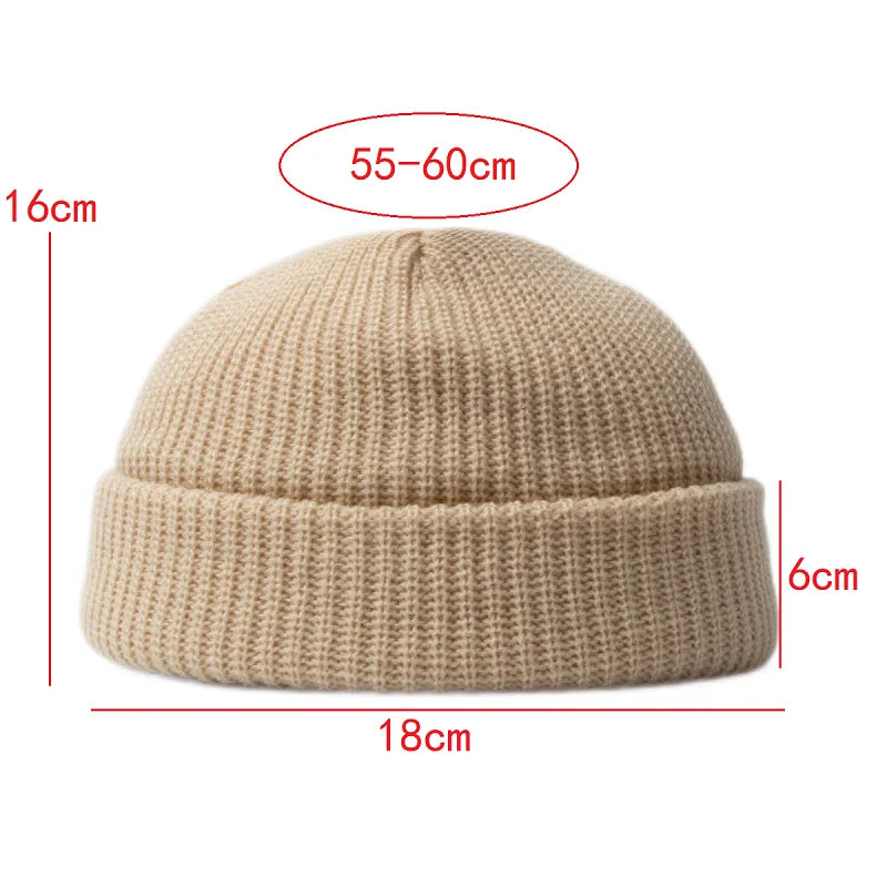 Snug fit unisex skull cap beanie, perfect for warmth and minimalist style.