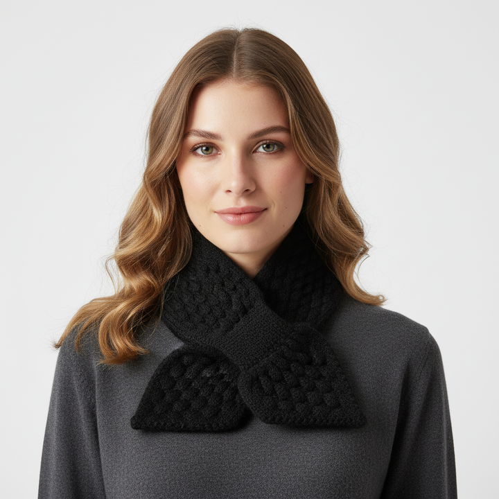 Unisex knitted neck warmer in a vibrant color, offering essential warmth for winter fashion.