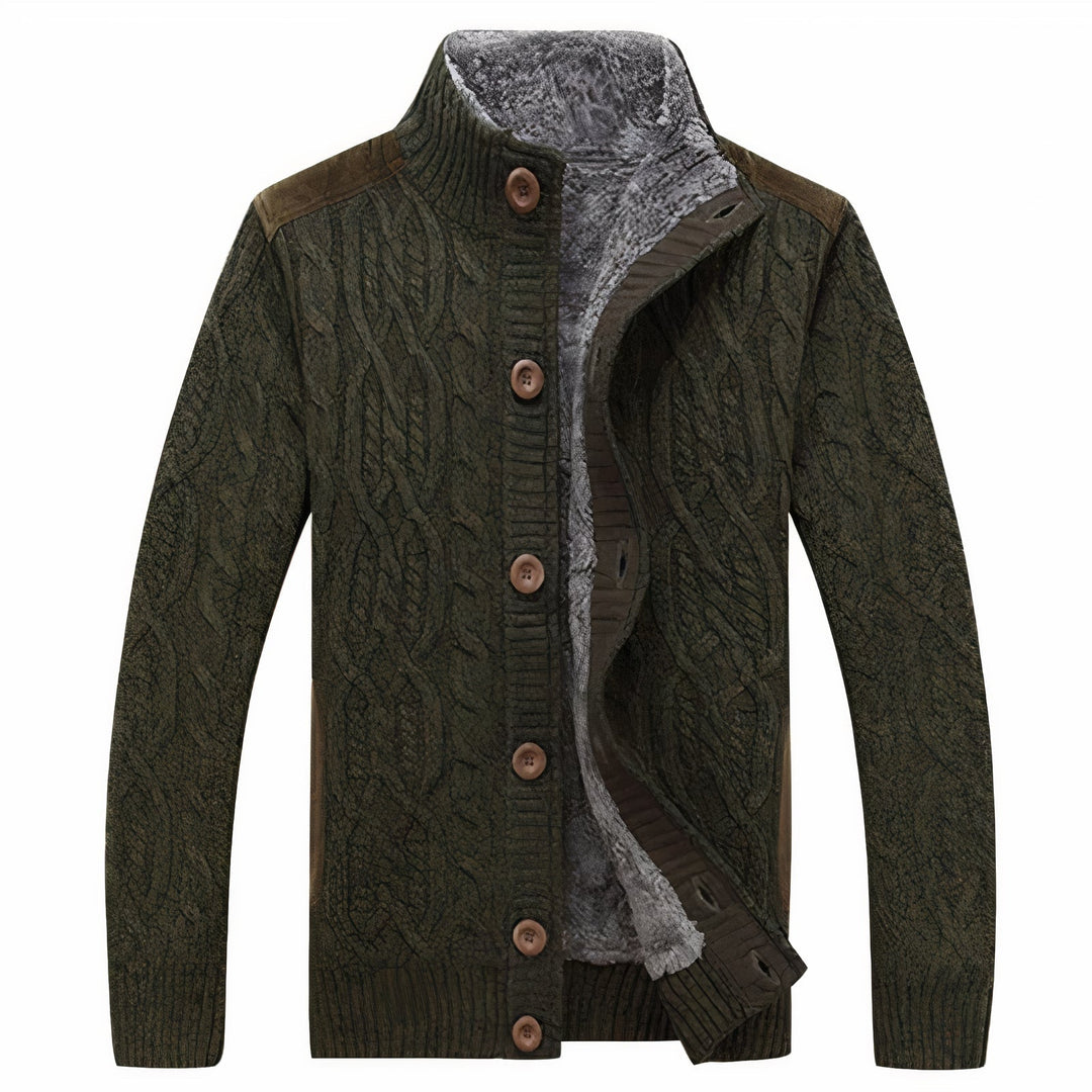 Unisex warm knitted sweater, relaxed fit, button placket, perfect for winter casual wear