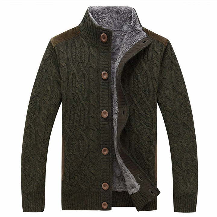 Unisex warm knitted sweater, relaxed fit, button placket, perfect for winter casual wear