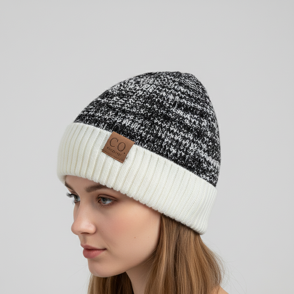 WarmVibe unisex knitted winter beanie, fleece-lined for extra warmth and comfort