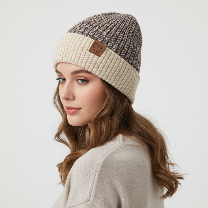 Warm unisex knitted beanie, an essential cold weather accessory for outdoor activities