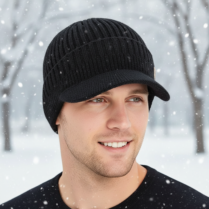 Unisex knitted winter beanie with ear flaps for ultimate warmth in cold weather outdoor activities