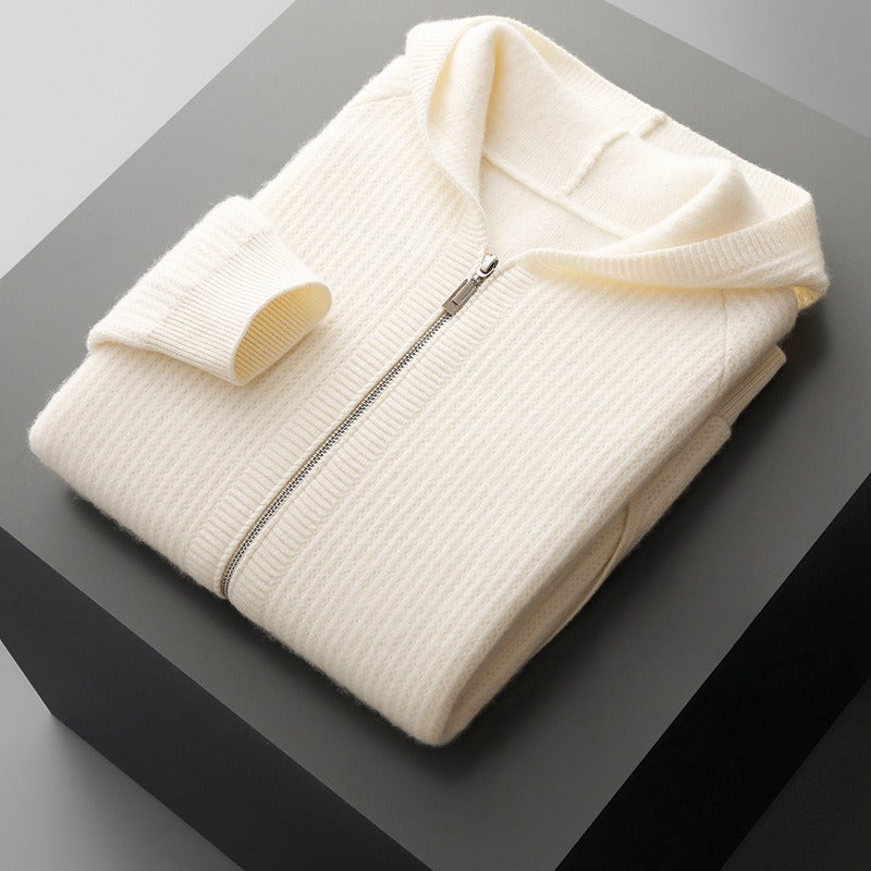 Relaxed fit unisex hoodie with full zip. A comfortable hooded sweatshirt, perfect for everyday casual style.