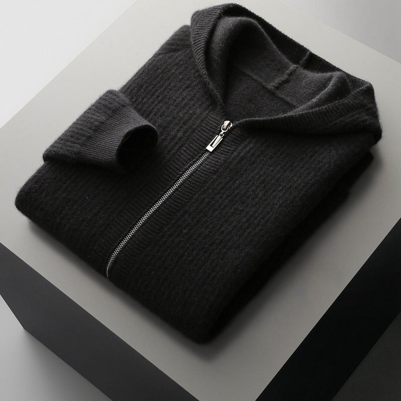 Soft Lanca full-zip casual hoodie, perfect for comfortable layering & relaxed everyday wear. Unisex design.