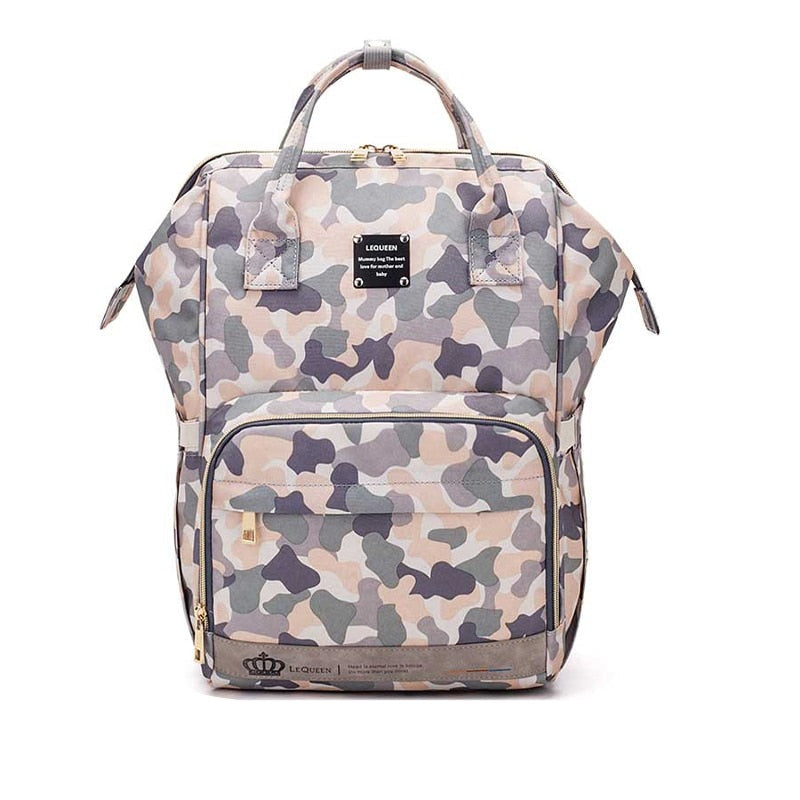 Durable large capacity diaper backpack featuring multiple compartments for ultimate baby gear organization.