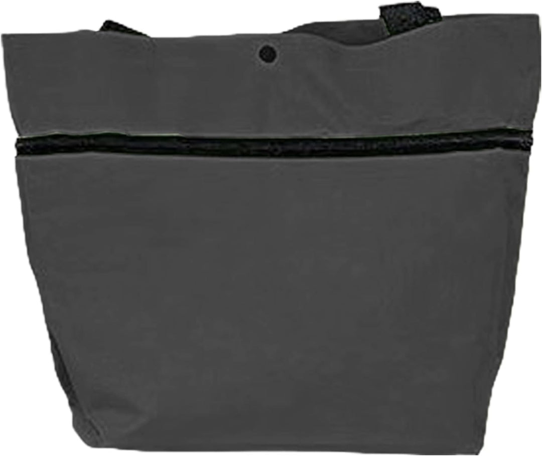 Unisex large capacity foldable bag, black, illustrating its use for laundry or travel purposes