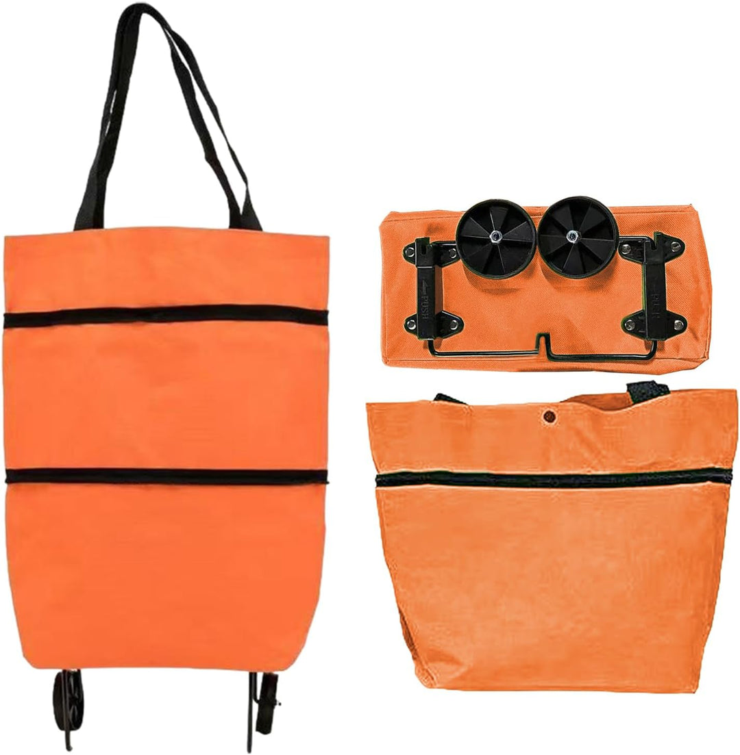 Unisex large capacity foldable bag, gray, demonstrating its capability to hold multiple items