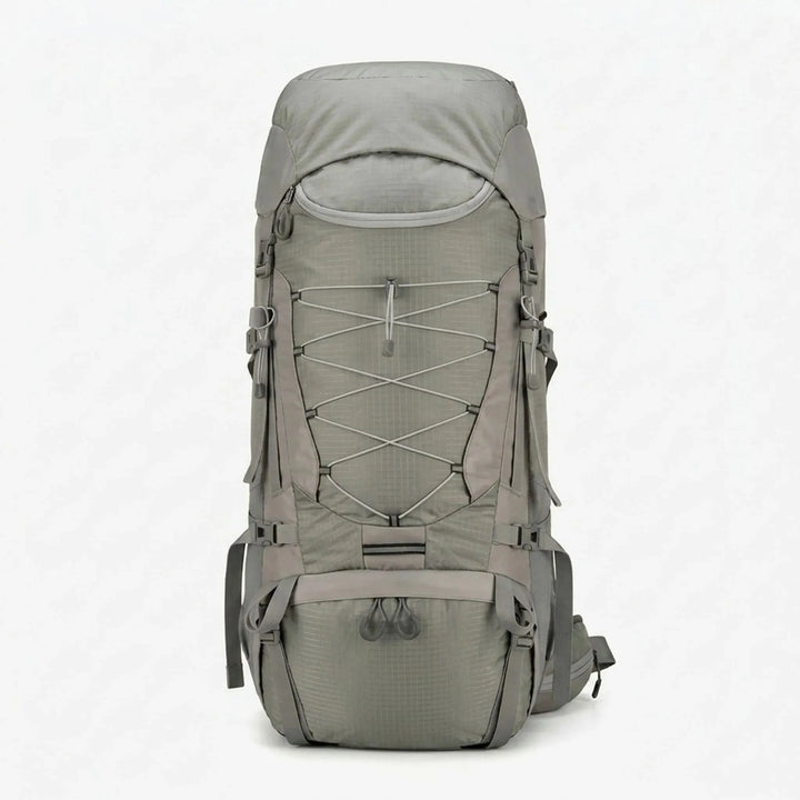 Durable, water-resistant hiking backpack for multi-day treks; ideal outdoor gear for camping travel.
