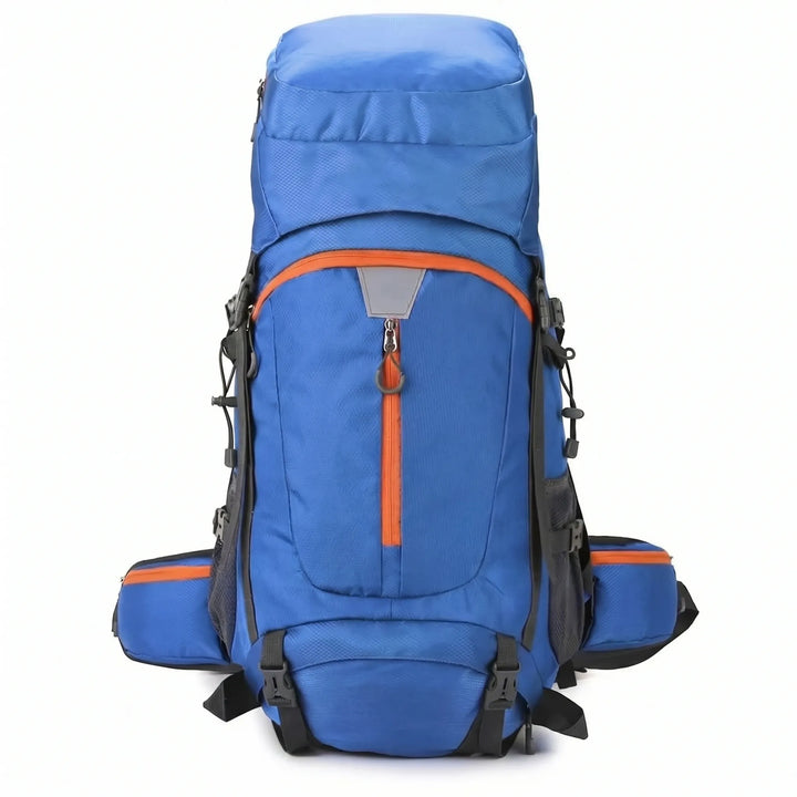Grey unisex hiking & camping backpack with external pockets for easy access to outdoor gear & essentials.