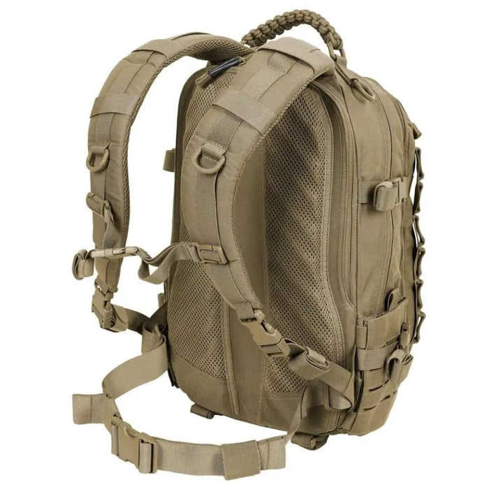 Rugged tactical hiking backpack with large capacity, ideal for outdoor adventurers. Features a durable, water-resistant design.