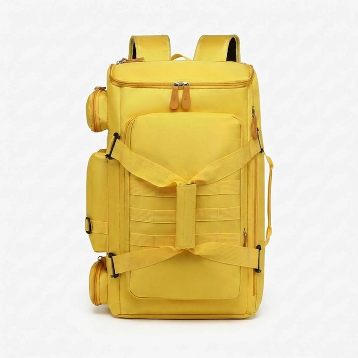 Spacious unisex gym bag and travel backpack made from durable nylon for all your fitness and travel essentials.