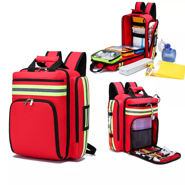 Unisex large tactical first aid & survival backpack, waterproof for emergency preparedness.