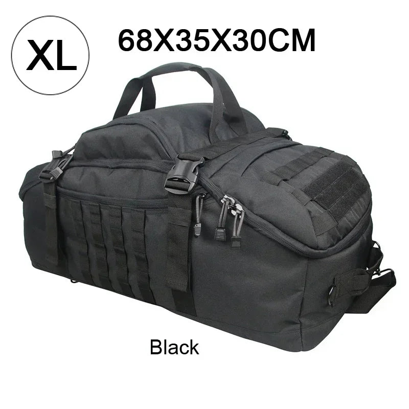 Spacious tactical duffle bag, a large capacity travel backpack for all your adventure needs.